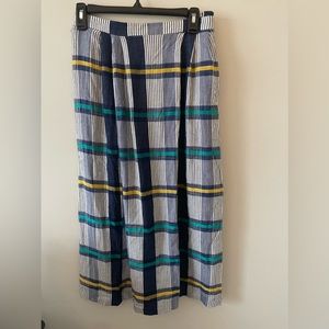 Vintage White Stag blue and yellow plaid midi skirt